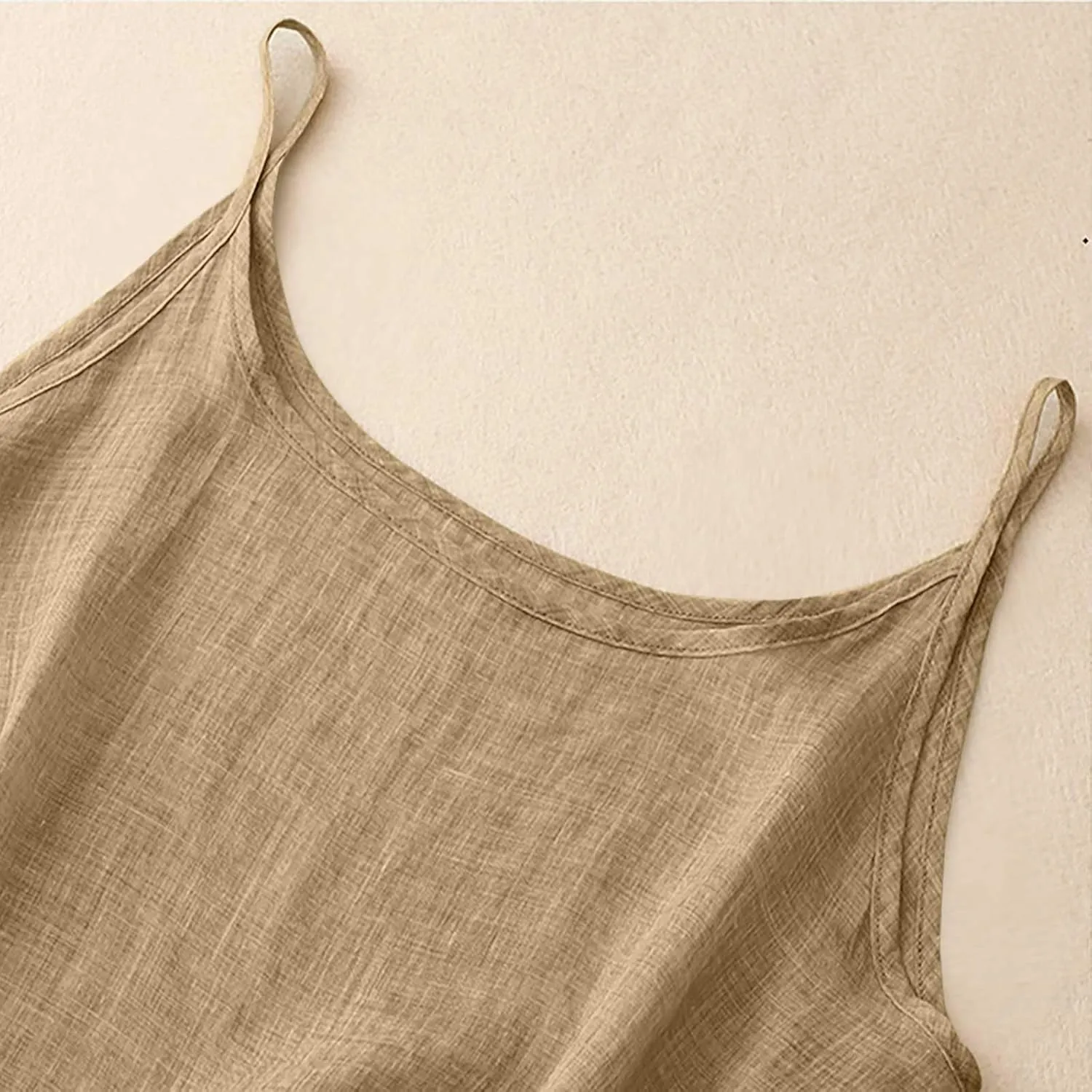 Cotton Linen Tank Tops for Women Spaghetti Strap Loose Fit Camisole Top Cami Summer 2025 Casual Sleeveless Shirts