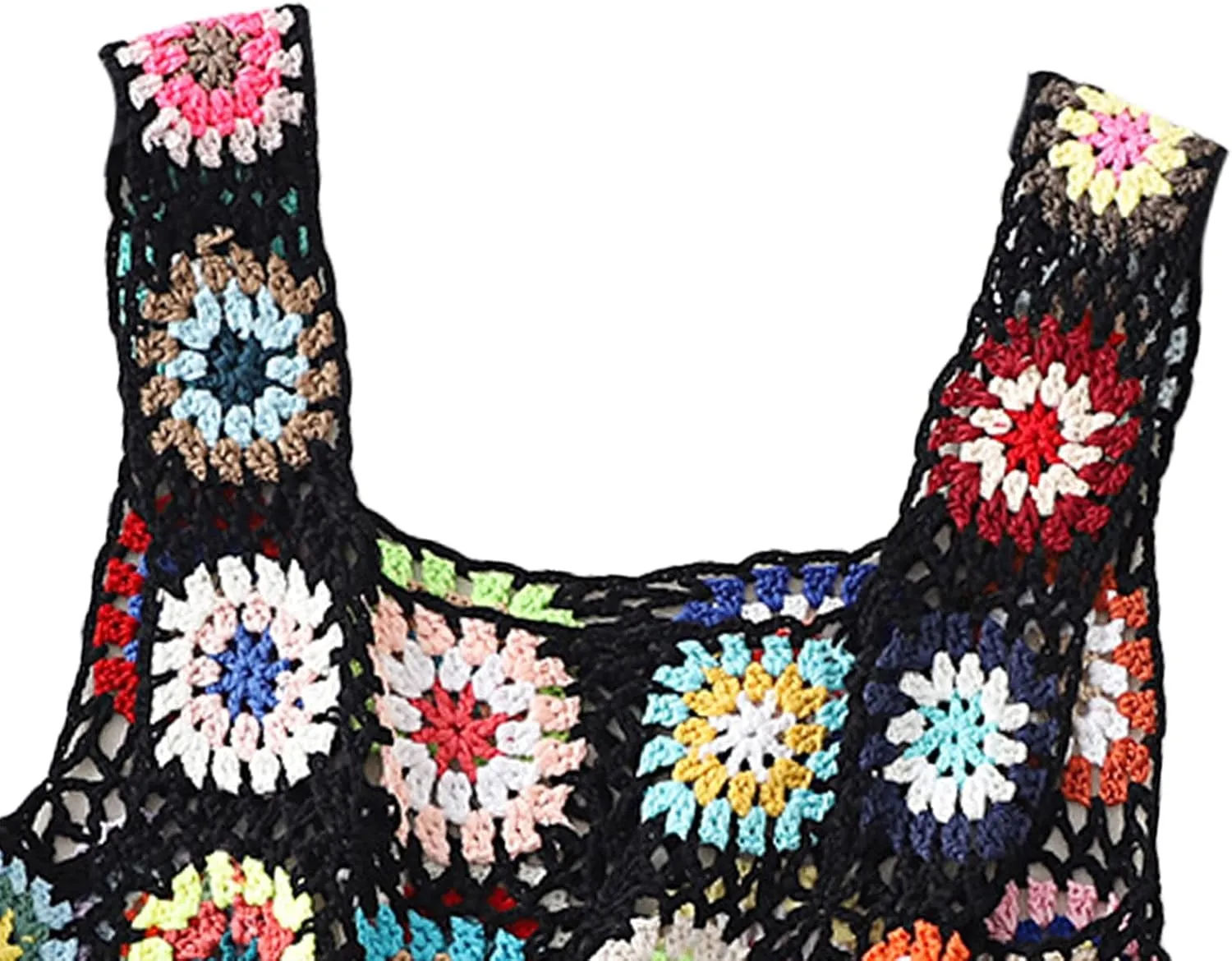 Crochet Tops Women Y2k Knit Vest Tank Top Knitted Daisy Camisole Hollow Out Crochet Crop Tops Summer Clothes