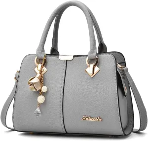 Dayfine Women Handbag Satchel Bag Top Handle Bag Faux Leather Tote Purse Shoulder Bag Briefcase Minimalist Lady