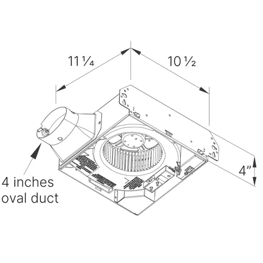 Delta BreezSlim 80-110 CFM Adjustable Speed Bathroom Exhaust Fan With Humidity Sensor