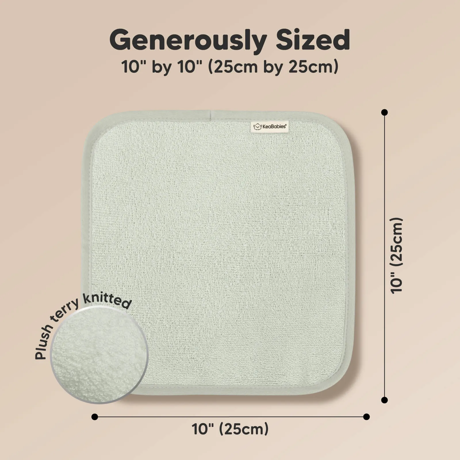 Deluxe Baby Washcloths (Stone/Dove)