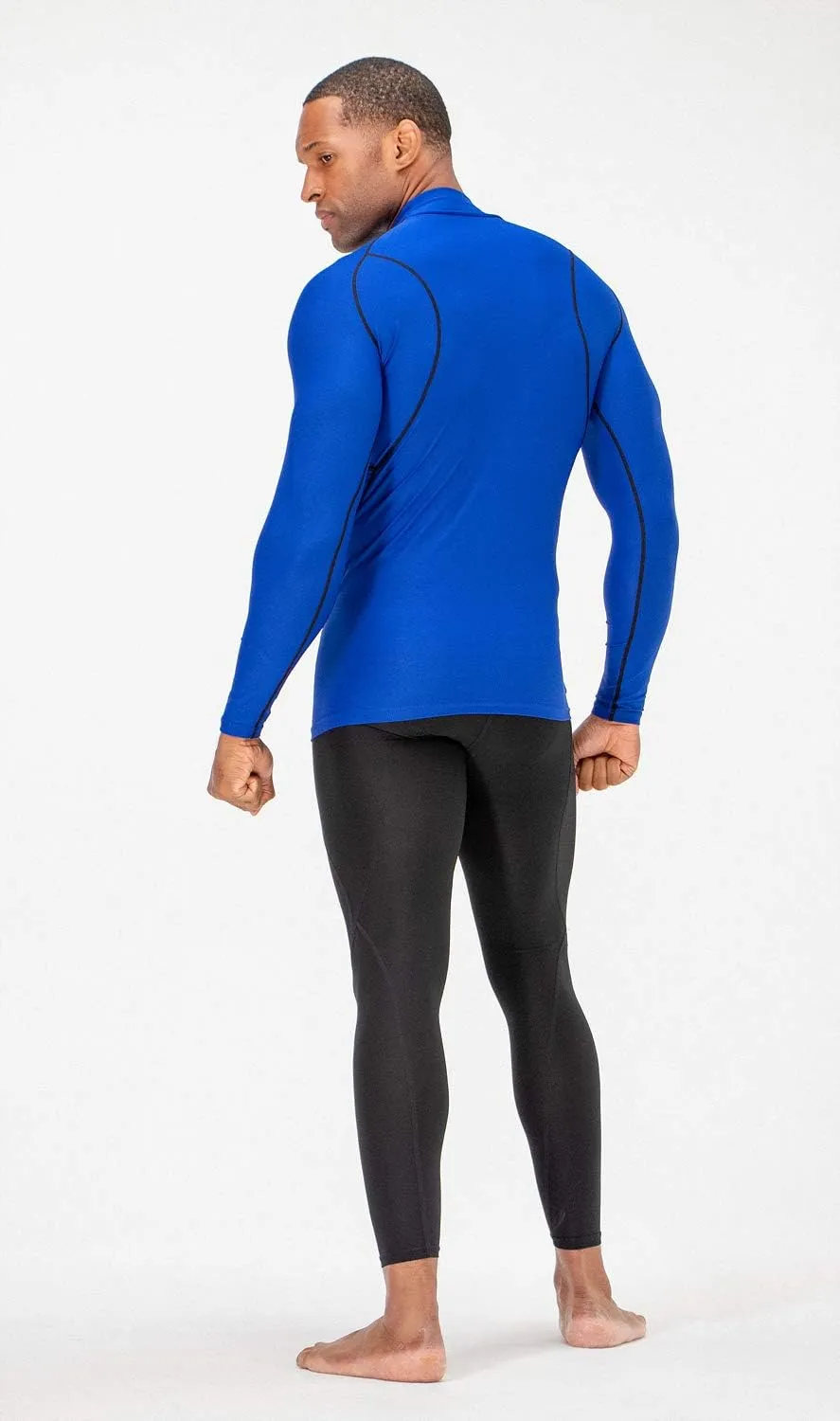 DEVOPS 3 Pack Men's Athletic Turtle Neck Long Sleeve Compression Shirts