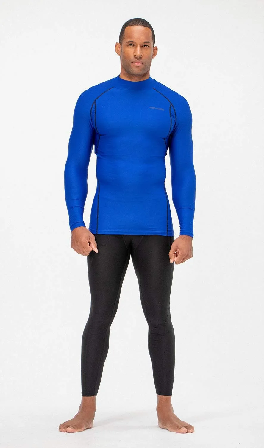 DEVOPS 3 Pack Men's Athletic Turtle Neck Long Sleeve Compression Shirts