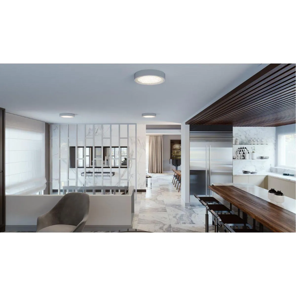 Diamonds 13 in. LED Disk Light 2500 Lumens 3000K Polished Chrome finish