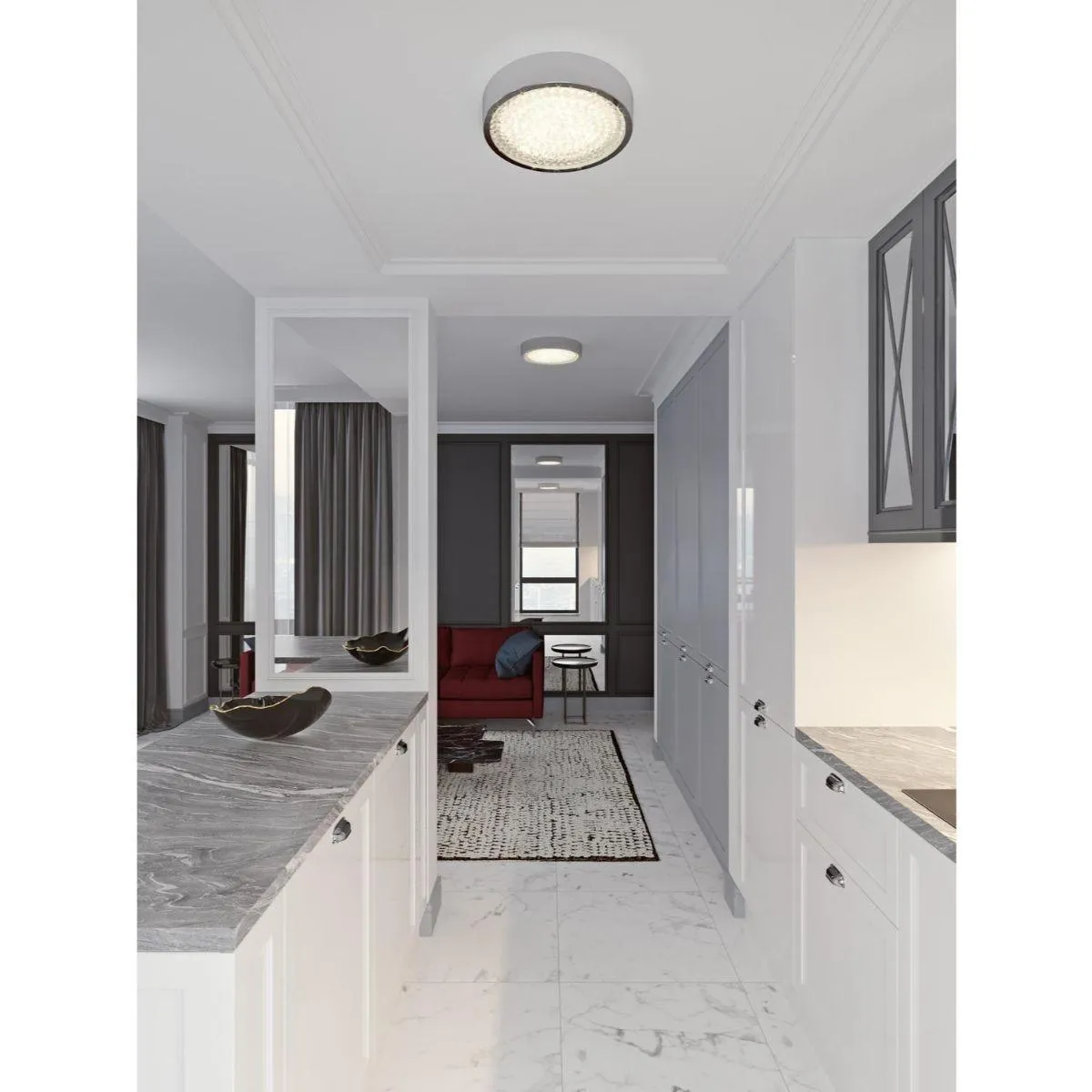 Diamonds 13 in. LED Disk Light 2500 Lumens 3000K Polished Chrome finish