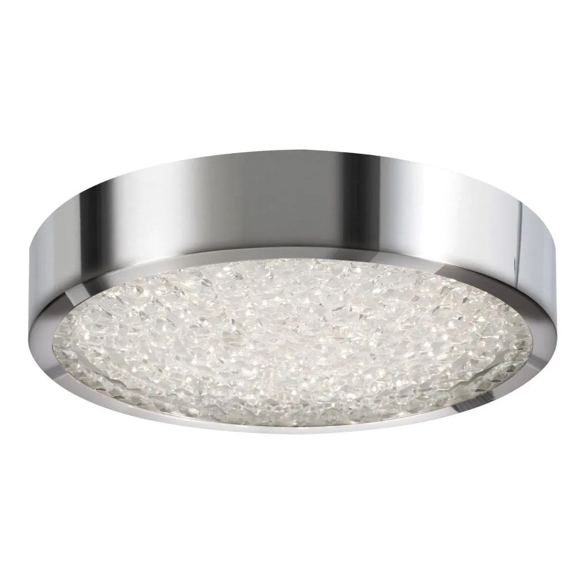 Diamonds 13 in. LED Disk Light 2500 Lumens 3000K Polished Chrome finish