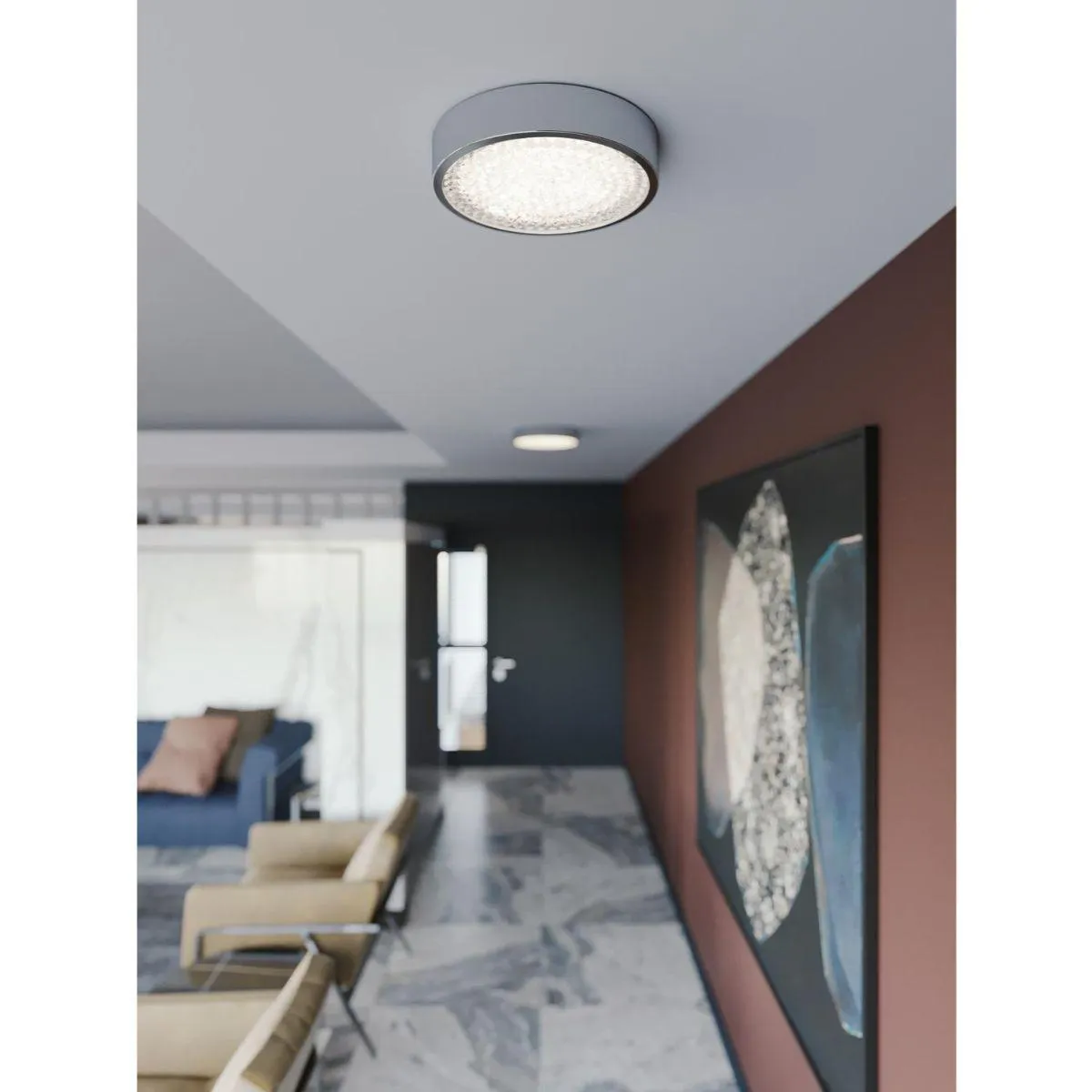 Diamonds 13 in. LED Disk Light 2500 Lumens 3000K Polished Chrome finish