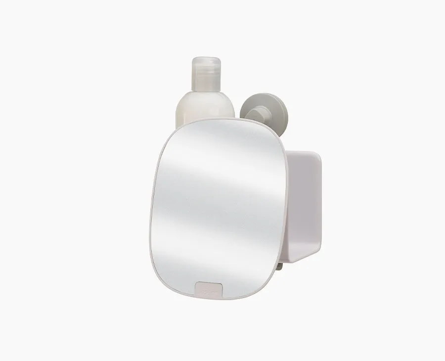 EasyStore™ White Shower Shelf with Adjustable Mirror