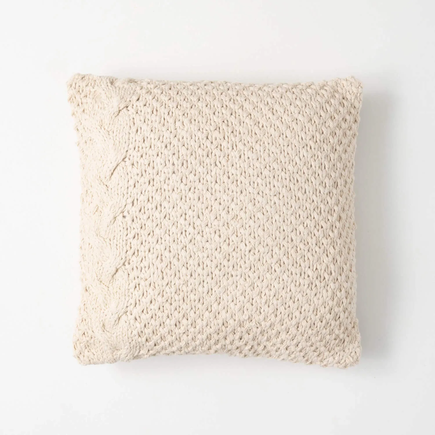 Ecru Cable Knit Pillow