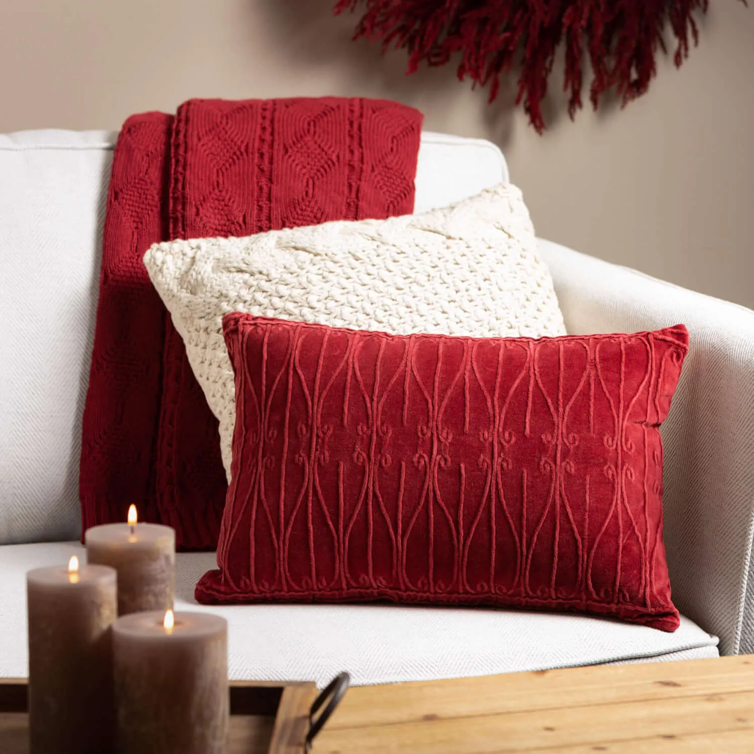 Ecru Cable Knit Pillow