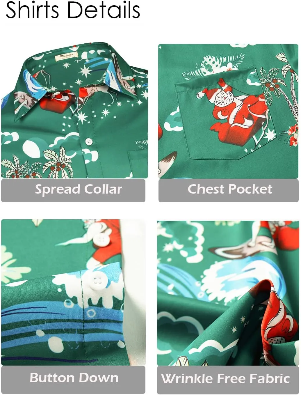 EISHOPEER Hawaiian Shirt for Men Short Sleeve Button Down Floral Tropical Holiday Beach Shirts S-3XL