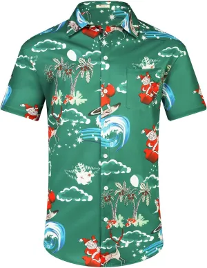 EISHOPEER Hawaiian Shirt for Men Short Sleeve Button Down Floral Tropical Holiday Beach Shirts S-3XL