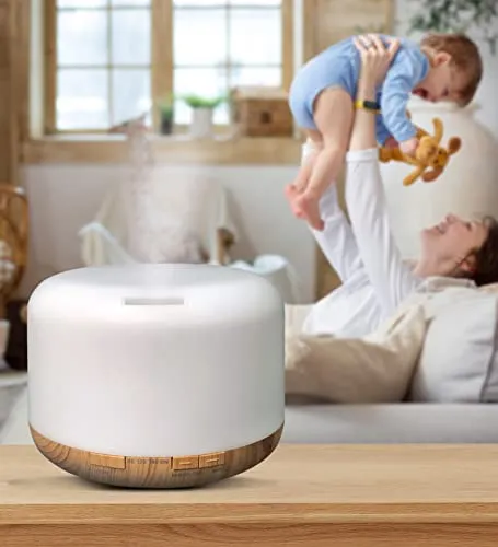 EKAM 400ml 7 Mood Changing LED Light Cool Mist Humidifier Aroma Diffuser Ideal for Home Office Bedroom Gym Shop Wardrobe, 6Hr Continuous Runtime, Auto Shut Off, One Year Warranty