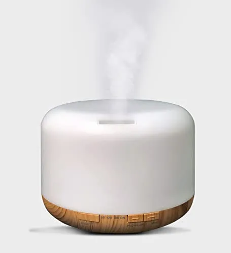 EKAM 400ml 7 Mood Changing LED Light Cool Mist Humidifier Aroma Diffuser Ideal for Home Office Bedroom Gym Shop Wardrobe, 6Hr Continuous Runtime, Auto Shut Off, One Year Warranty