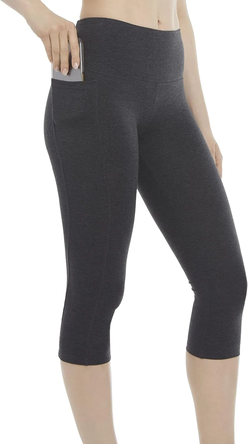 Energy Zone Women's Cotton Stretch Crop Legging with Pockets