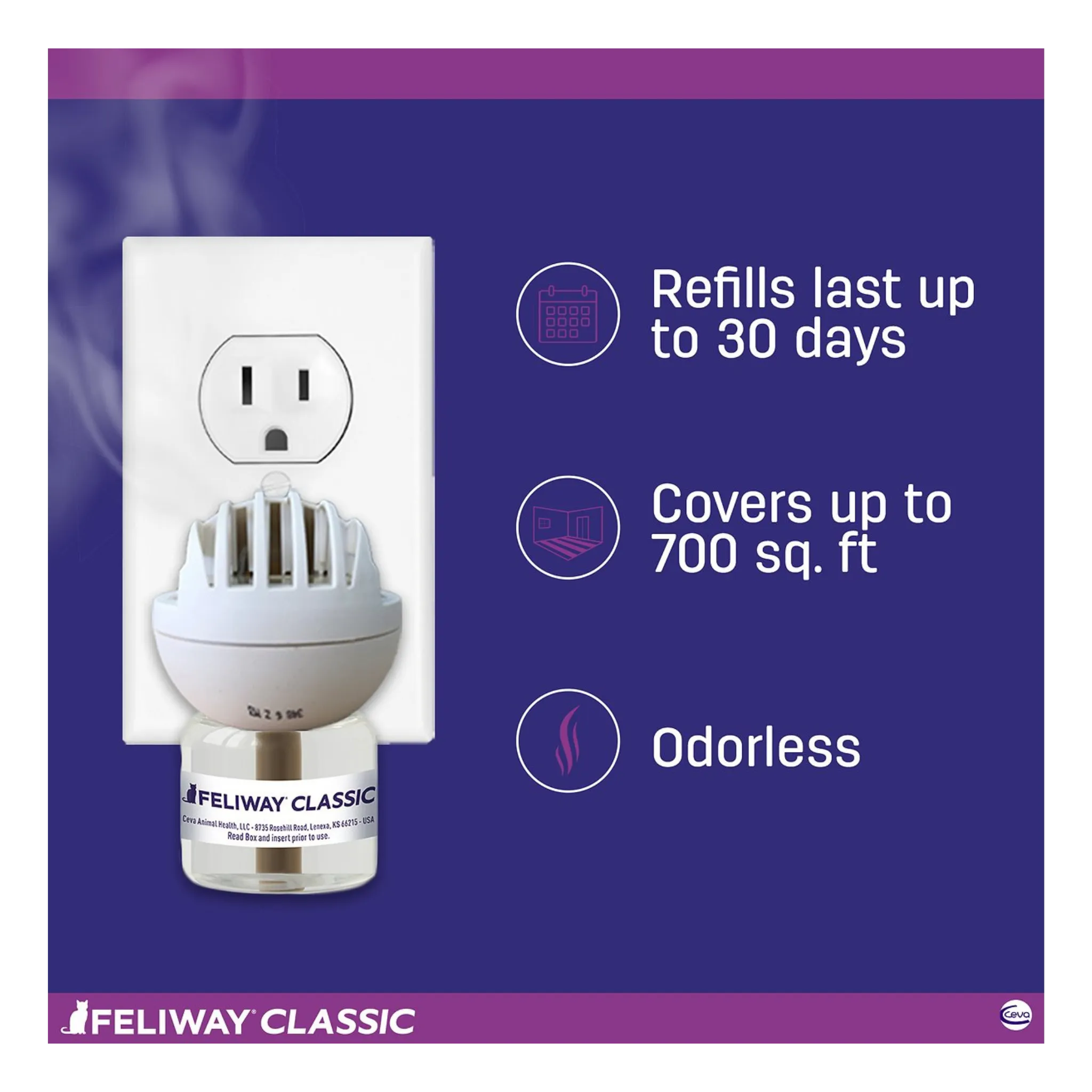 Feliway Classic 30 Day Starter Kit Calming Diffuser for Cats