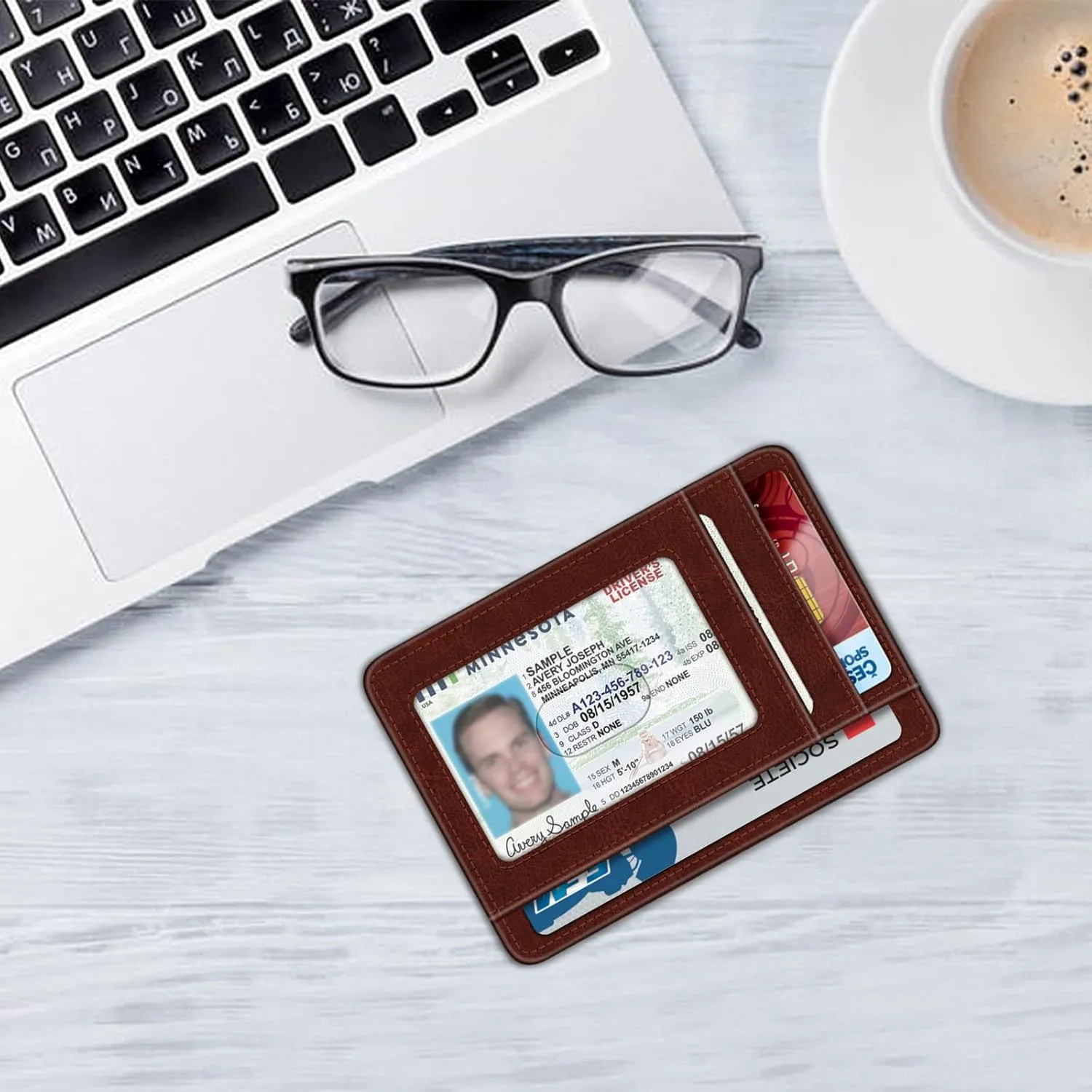 Fintie Slim Minimalist Front Pocket Wallet, RFID Blocking Credit Card Holder Card Cases with ID Window for Men Women