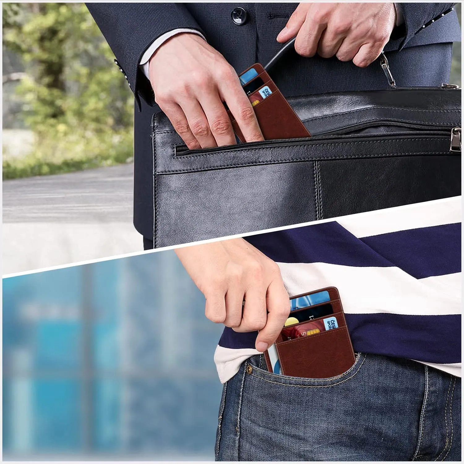 Fintie Slim Minimalist Front Pocket Wallet, RFID Blocking Credit Card Holder Card Cases with ID Window for Men Women