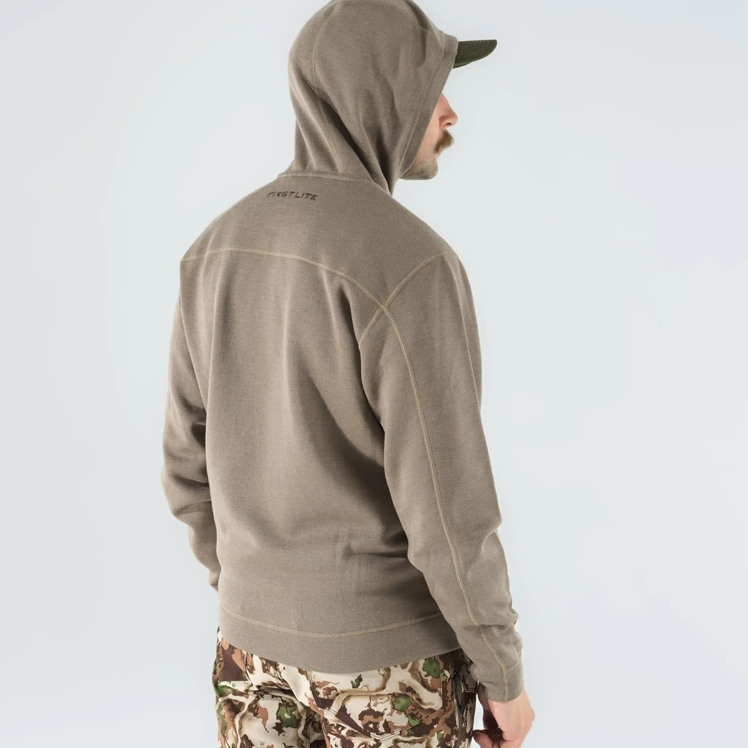 First Lite Mens Furnace Hoody - Merino Wool Camo Hunting Fleece Pullover, Heavyweight Base Layer Hunting Gear For Men
