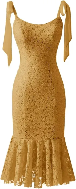 Fivsole Women's Lace Mermaid Homecoming Dress Short Tight Prom Evening Cocktail Party Gowns