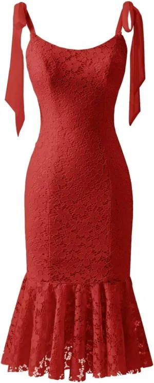 Fivsole Women's Lace Mermaid Homecoming Dress Short Tight Prom Evening Cocktail Party Gowns