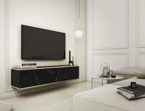 Floating TV Stand ORO 135 black marble