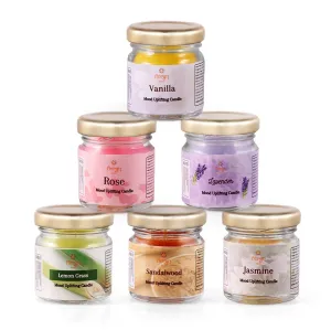 Floryn Decor Jar Scented Candles Gift Set | Scented Candles for Home Decor | Highly fragranced Candles Pack of 6 Mini Jars (Pack of 12)