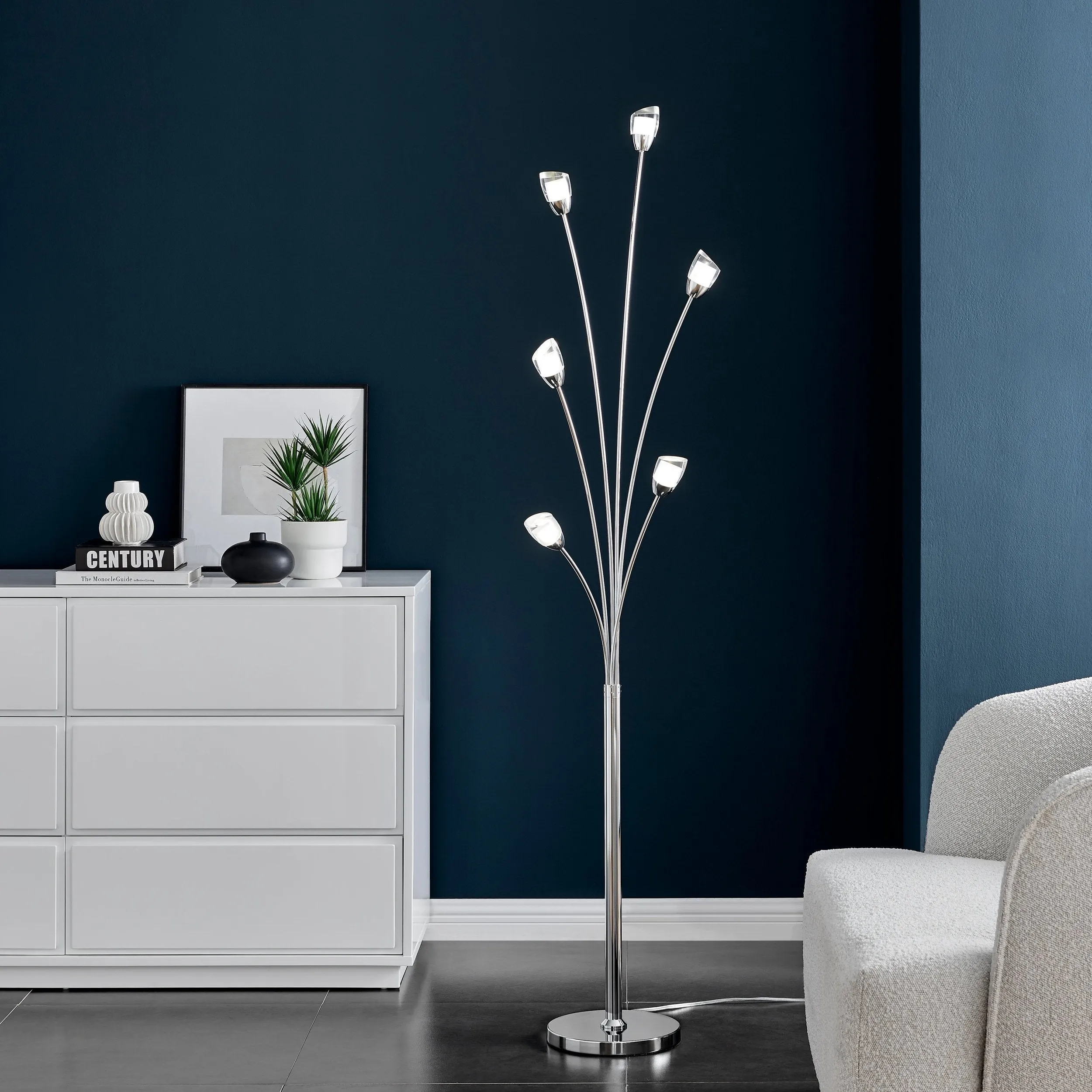 Flower Acrylic Floor Lamp // 6 Light