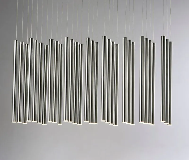 Flute 11.75" 35 Light Multi-Light Pendant in Black Chrome