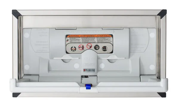 FOUNDATIONS® Model 5240259 Recess-Mounted, Horizontal-Folding Baby Changing Station with Stainless Steel Flange