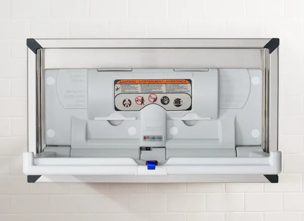 FOUNDATIONS® Model 5240259 Recess-Mounted, Horizontal-Folding Baby Changing Station with Stainless Steel Flange