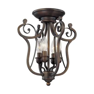 Four Light Semi-Flush Mount from the Chateau Collection in Rubbed Bronze Finish by Millennium