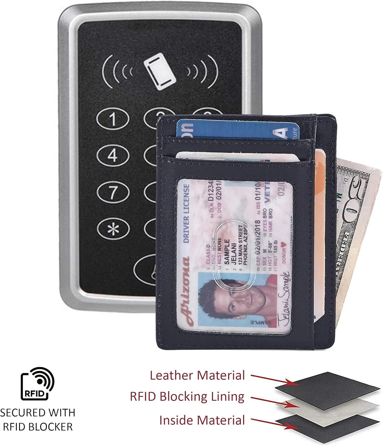 Front Pocket Wallet for Men Women Slim Minimalist Real Leather RFID Blocking Credit Card Holder