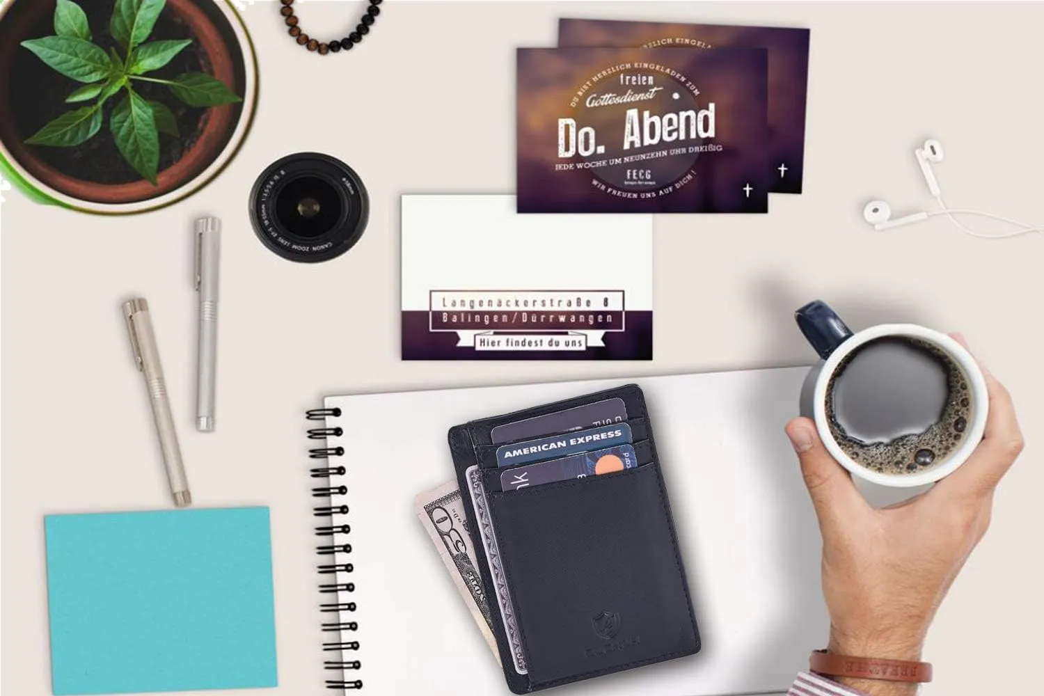 Front Pocket Wallet for Men Women Slim Minimalist Real Leather RFID Blocking Credit Card Holder