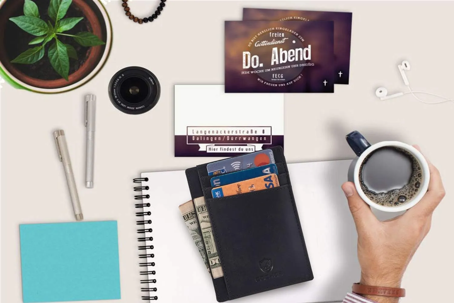 Front Pocket Wallet for Men Women Slim Minimalist Real Leather RFID Blocking Credit Card Holder