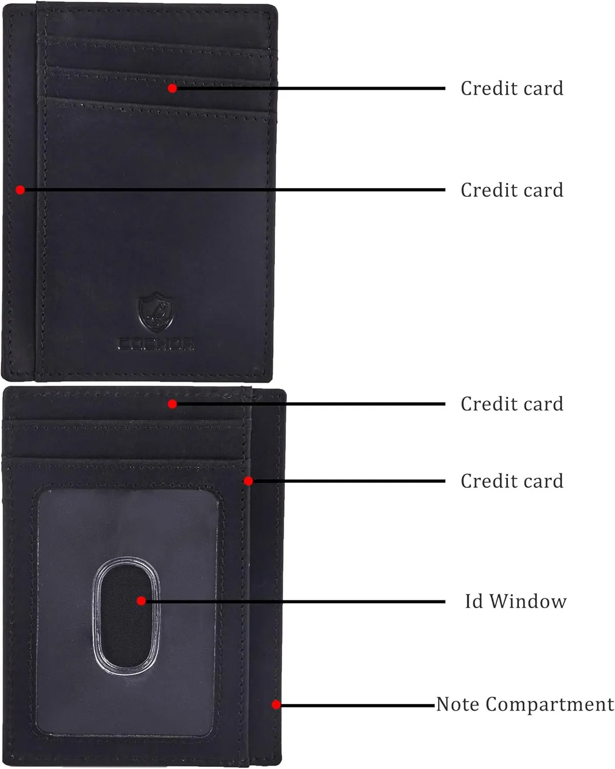 Front Pocket Wallet for Men Women Slim Minimalist Real Leather RFID Blocking Credit Card Holder
