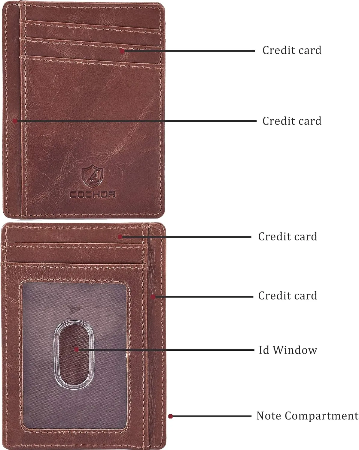 Front Pocket Wallet for Men Women Slim Minimalist Real Leather RFID Blocking Credit Card Holder