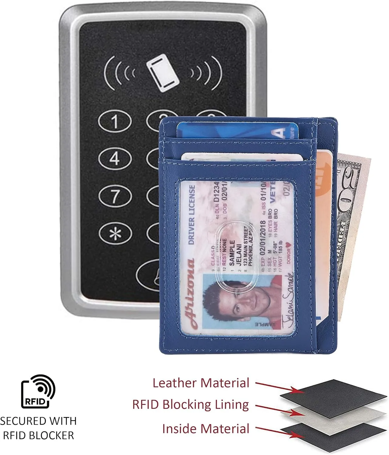 Front Pocket Wallet for Men Women Slim Minimalist Real Leather RFID Blocking Credit Card Holder