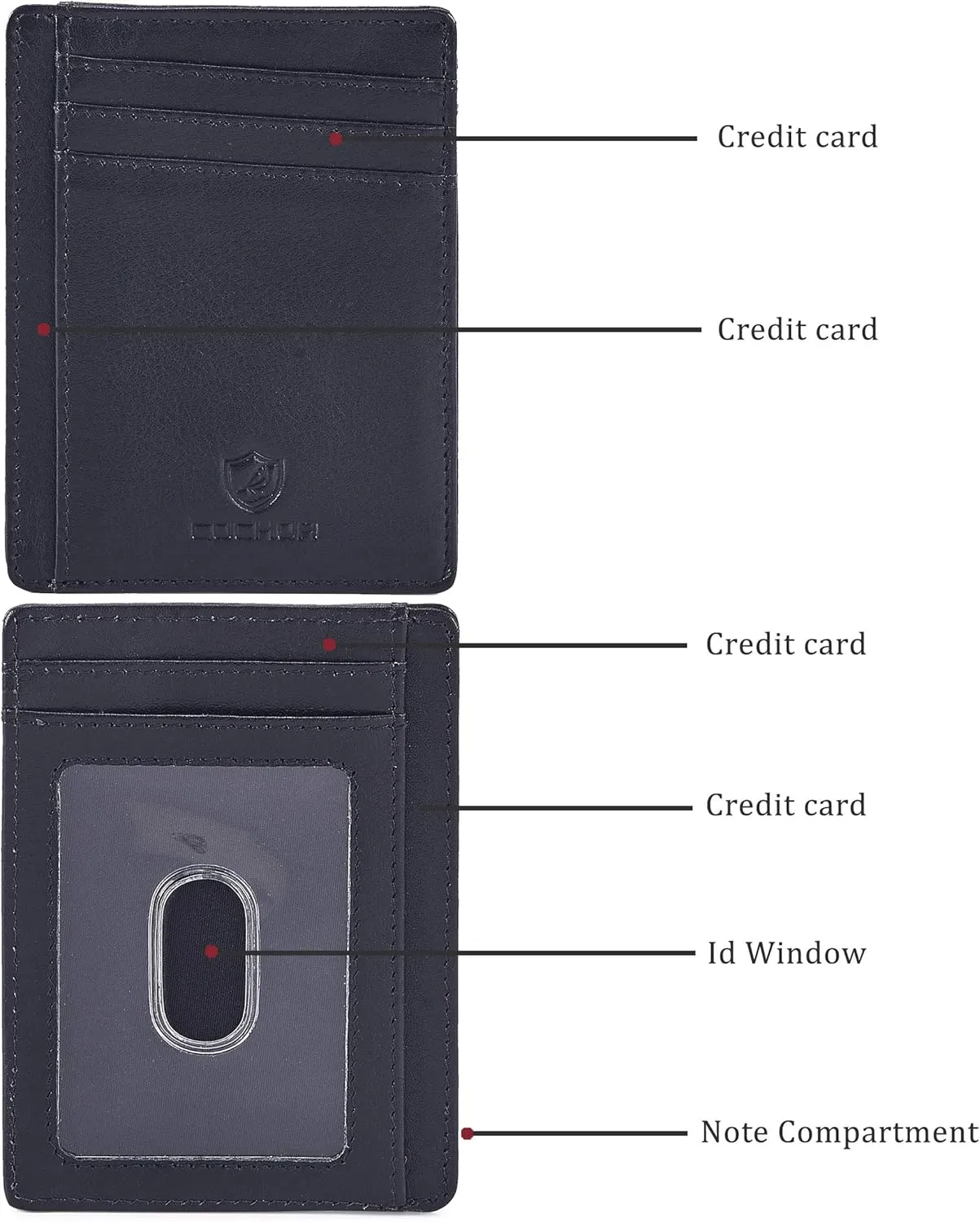 Front Pocket Wallet for Men Women Slim Minimalist Real Leather RFID Blocking Credit Card Holder