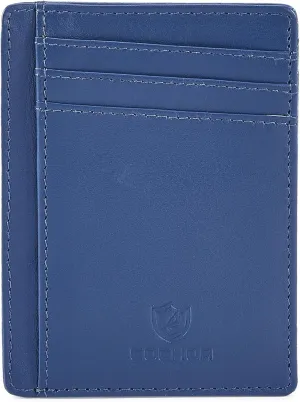 Front Pocket Wallet for Men Women Slim Minimalist Real Leather RFID Blocking Credit Card Holder
