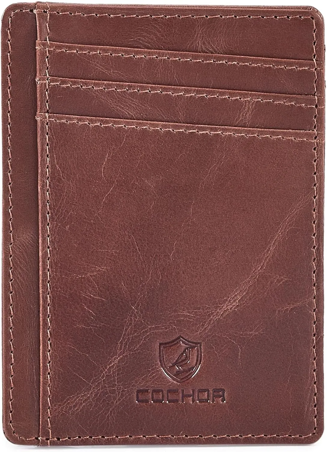Front Pocket Wallet for Men Women Slim Minimalist Real Leather RFID Blocking Credit Card Holder