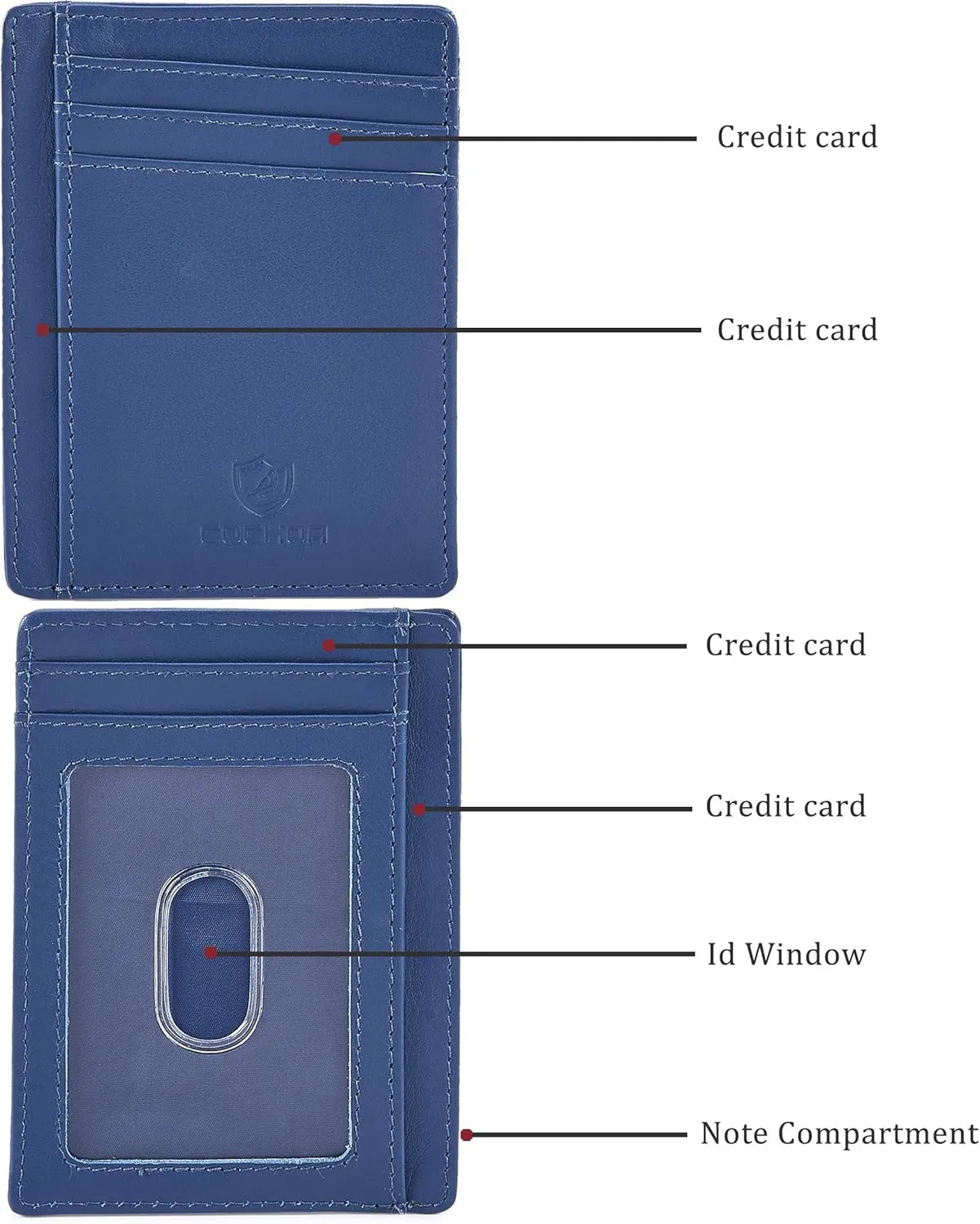 Front Pocket Wallet for Men Women Slim Minimalist Real Leather RFID Blocking Credit Card Holder
