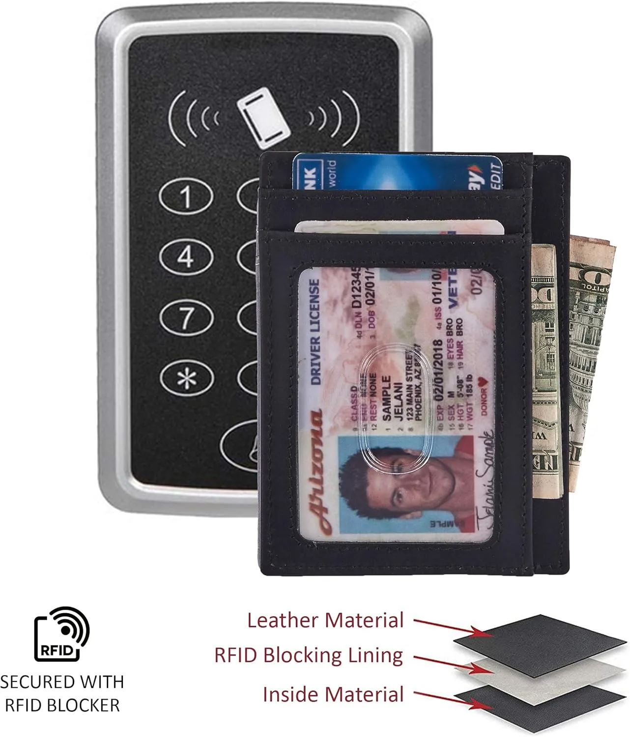 Front Pocket Wallet for Men Women Slim Minimalist Real Leather RFID Blocking Credit Card Holder