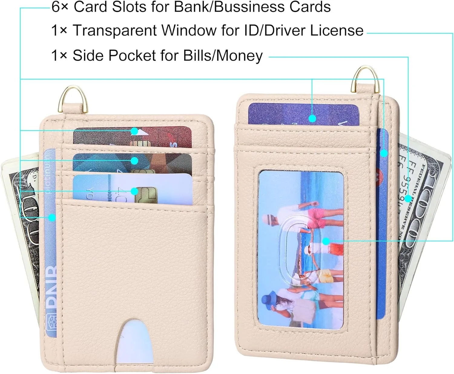 GEEAD Slim Minimalist Front Pocket RFID Blocking Card Holder Wallets for Men & Women