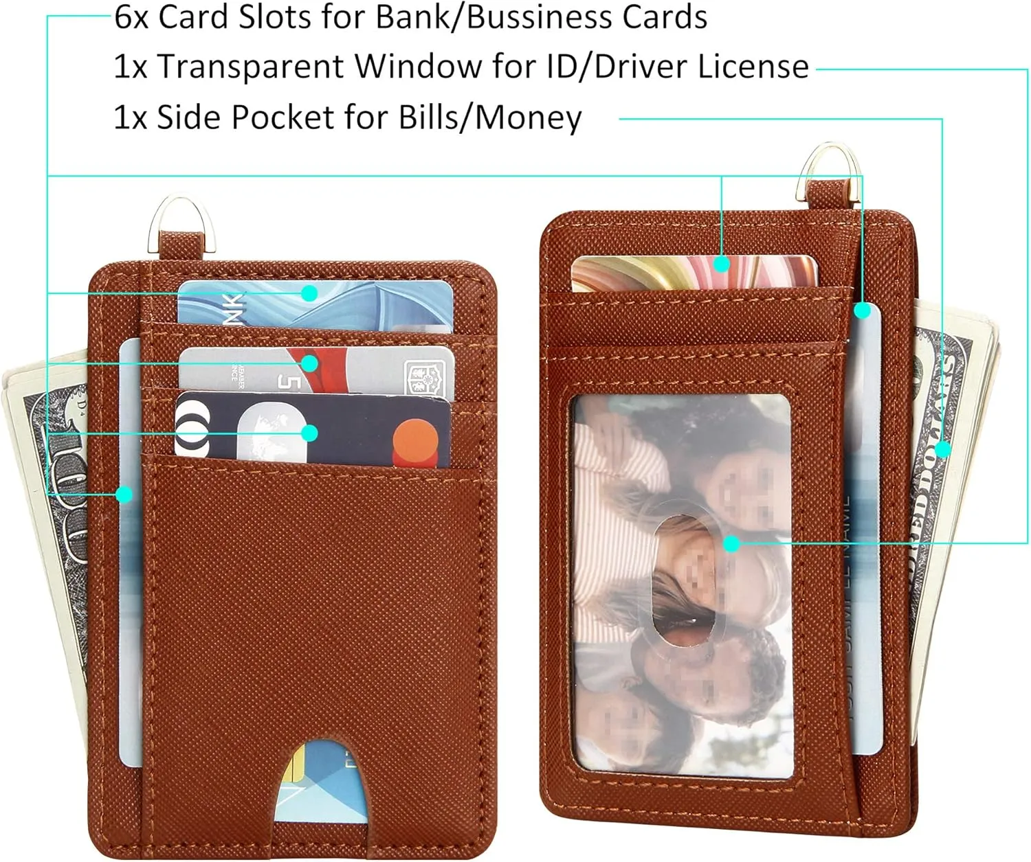 GEEAD Slim Minimalist Front Pocket RFID Blocking Card Holder Wallets for Men & Women