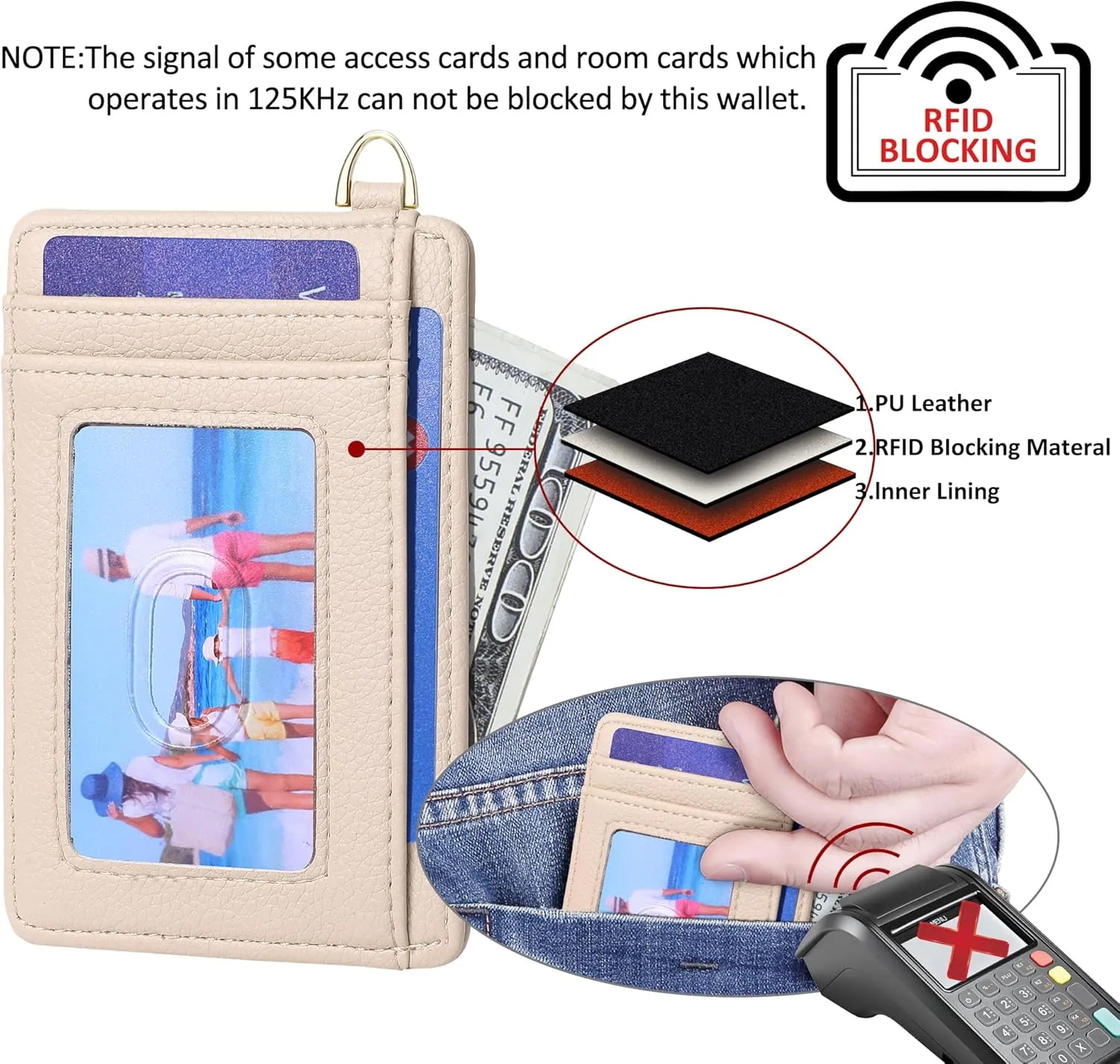 GEEAD Slim Minimalist Front Pocket RFID Blocking Card Holder Wallets for Men & Women