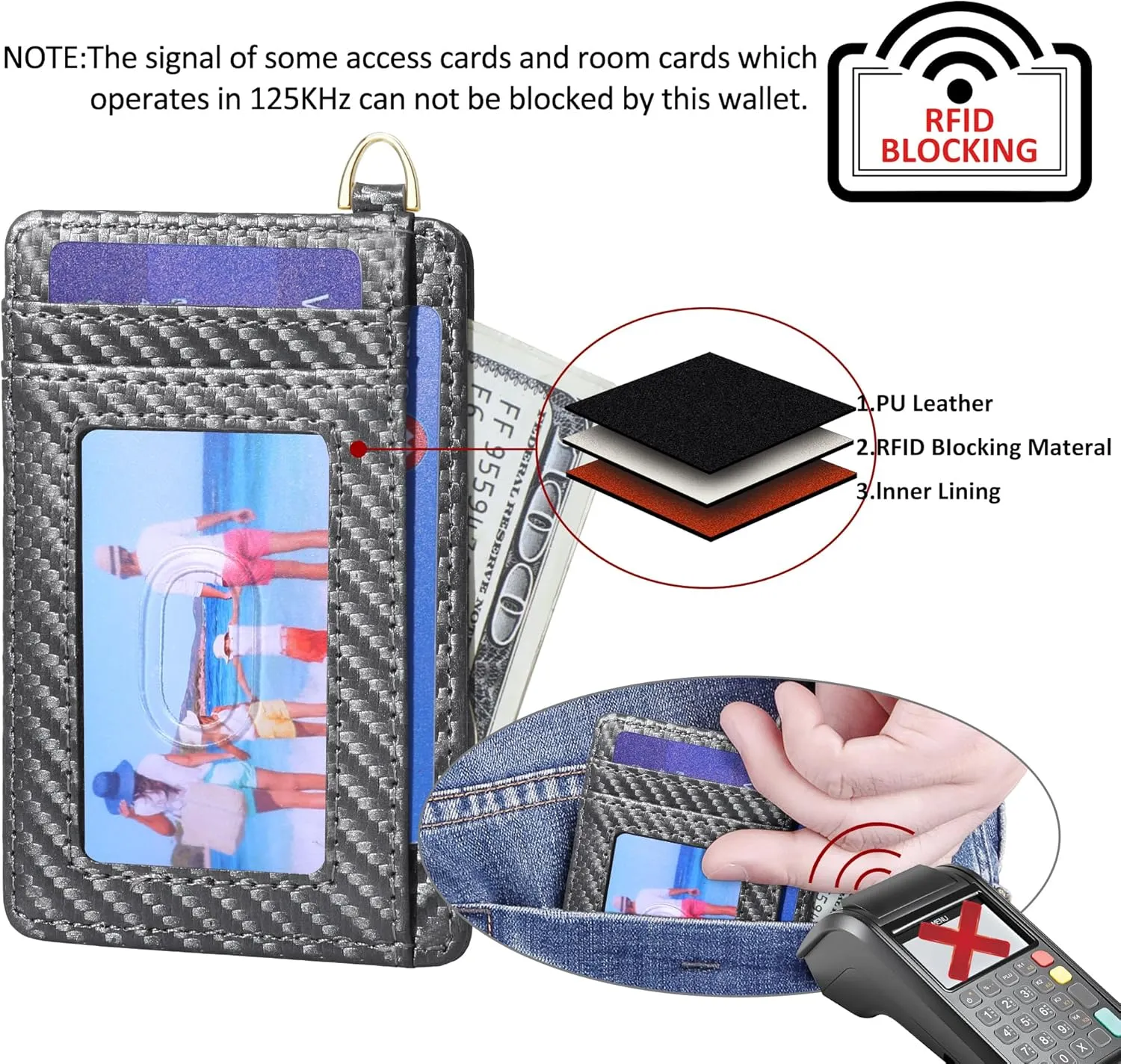 GEEAD Slim Minimalist Front Pocket RFID Blocking Card Holder Wallets for Men & Women