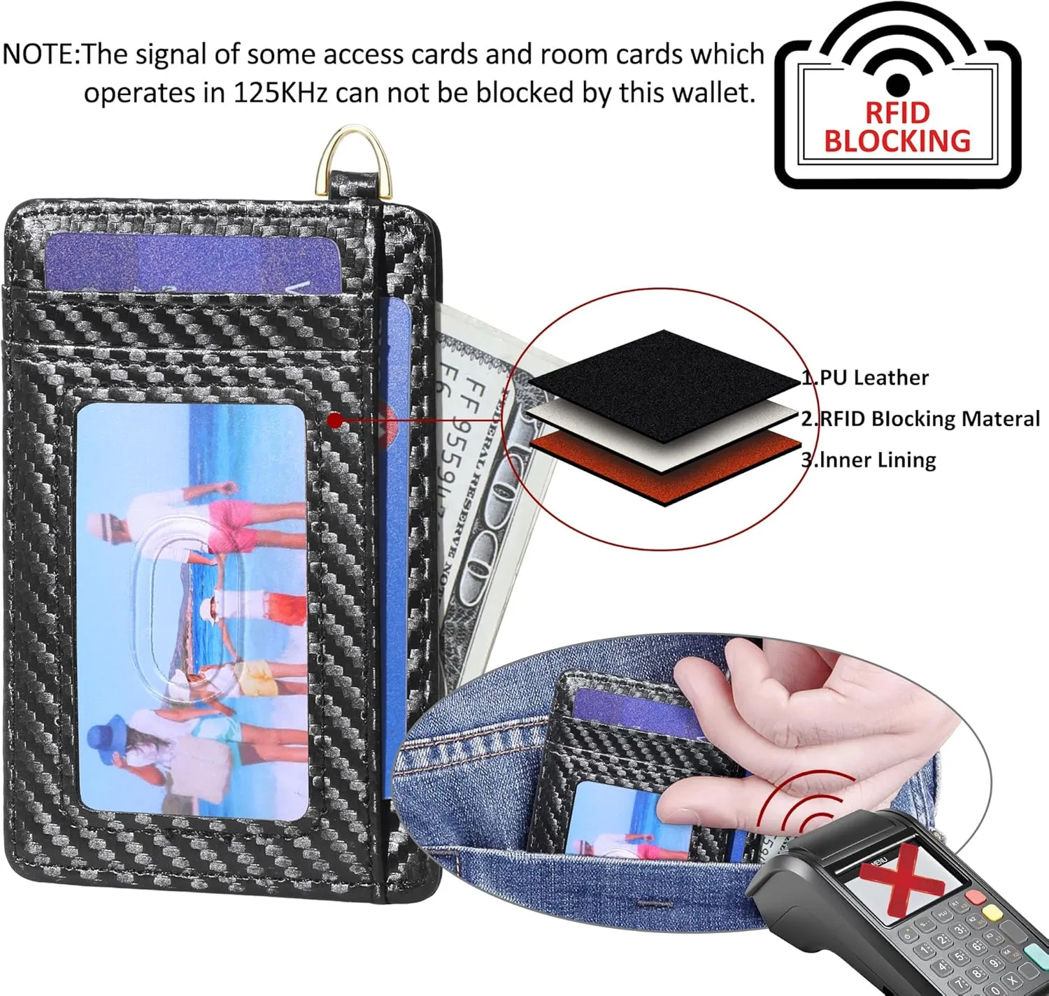 GEEAD Slim Minimalist Front Pocket RFID Blocking Card Holder Wallets for Men & Women