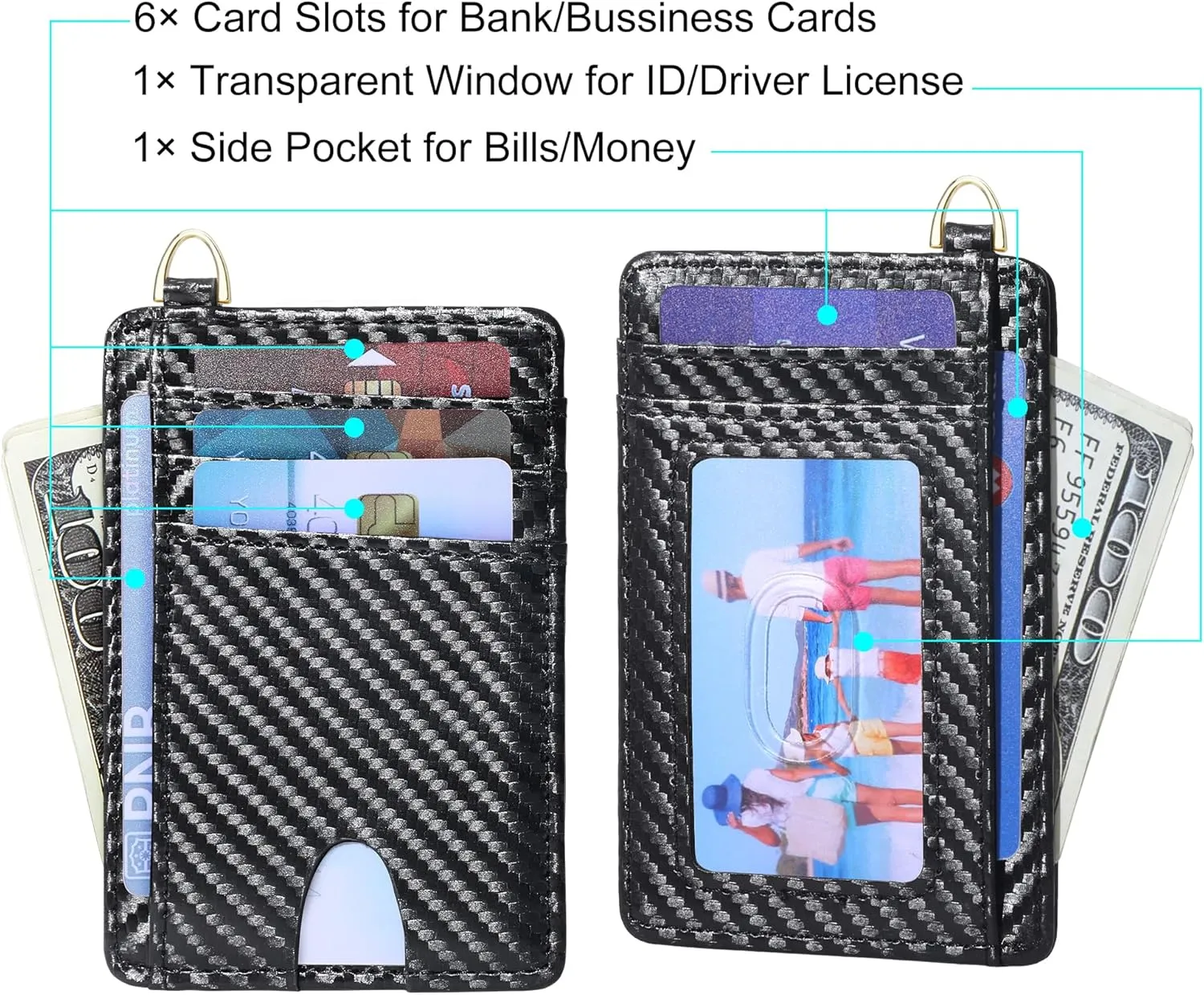 GEEAD Slim Minimalist Front Pocket RFID Blocking Card Holder Wallets for Men & Women