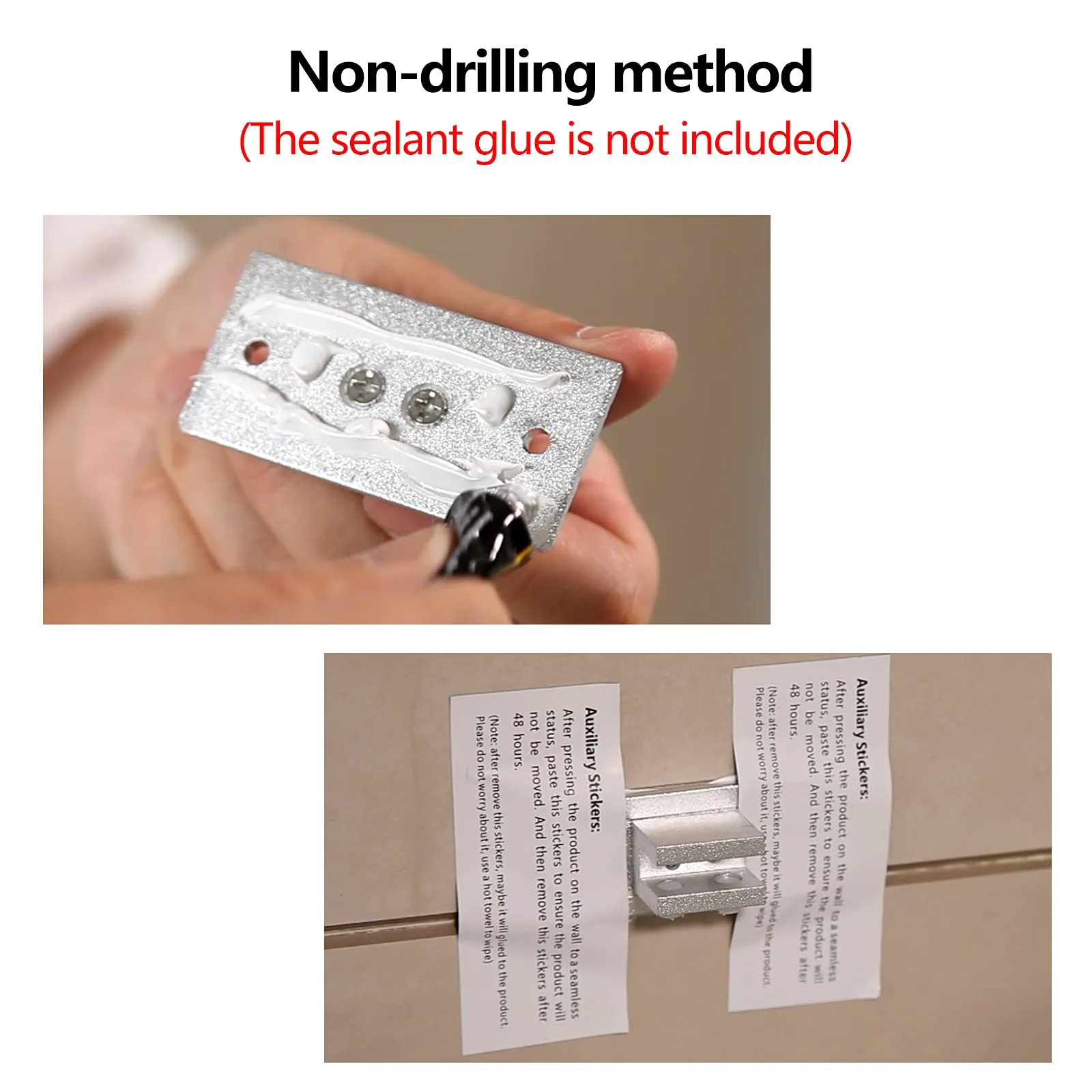 GeekDigg 2 Pack Aluminum Brackets for Shower Caddy Shelf Bathroom Floating Shelves